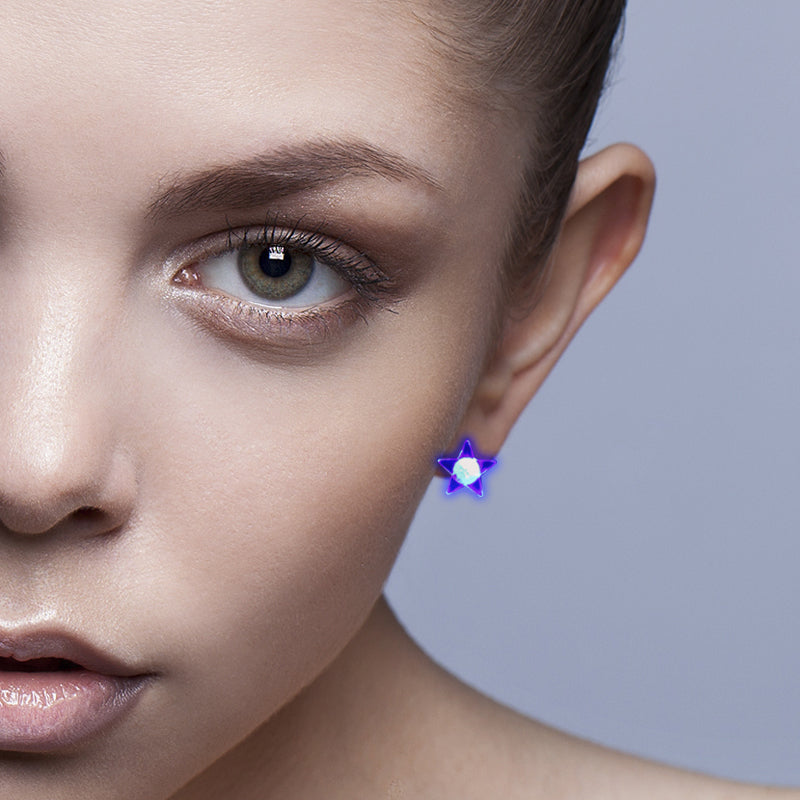 Glow In Dark Lederohrringe Frauen - Tropfenförmig, 925 Silber Haken, Im Dunkeln Leuchtend